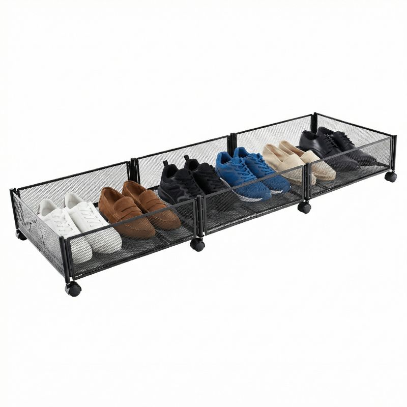 Organizér pod posteľ, 120cm, s kolieskami, čierny, TOMKO TYP 2