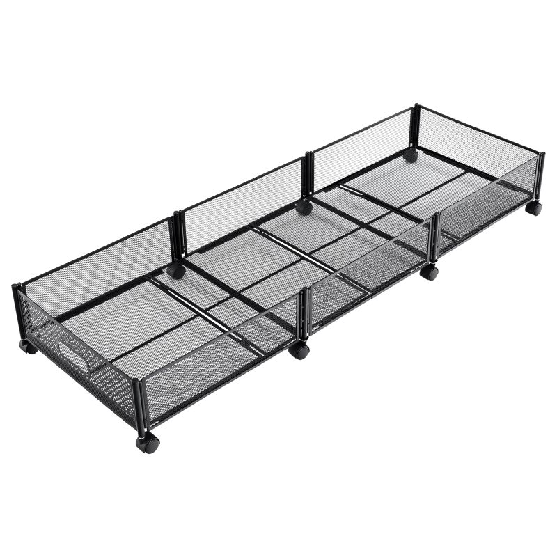 Organizér pod posteľ, 120cm, s kolieskami, čierny, TOMKO TYP 2