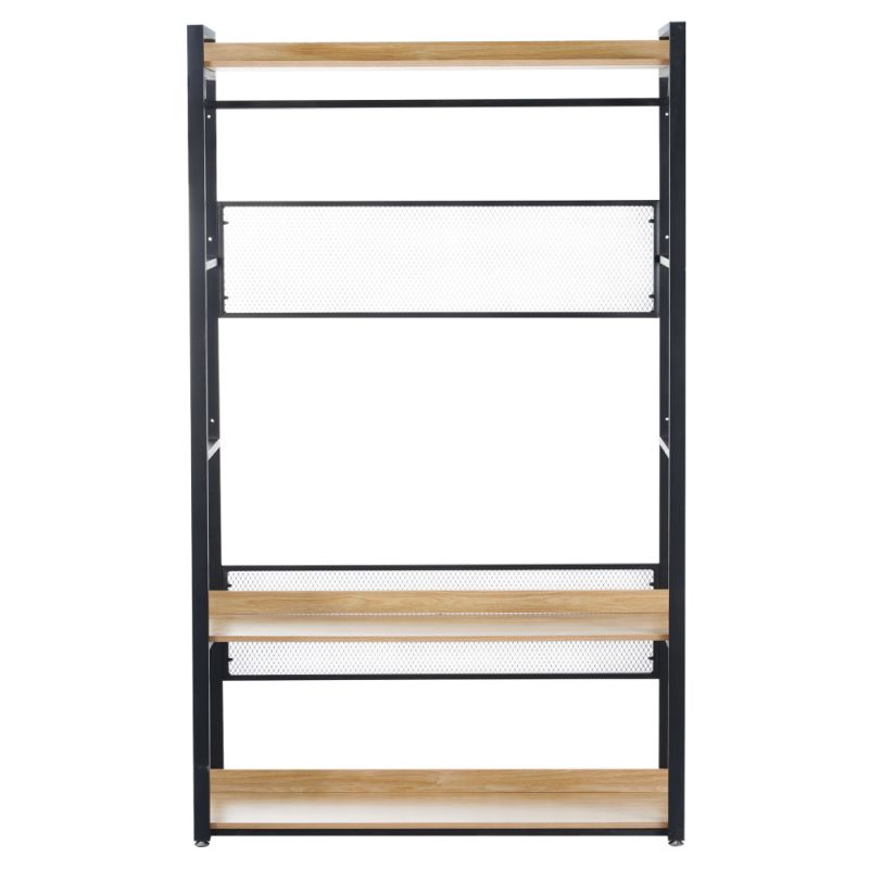 Regál, 120cm, s policami, dub, čierny, KILOS NEW TYP 2