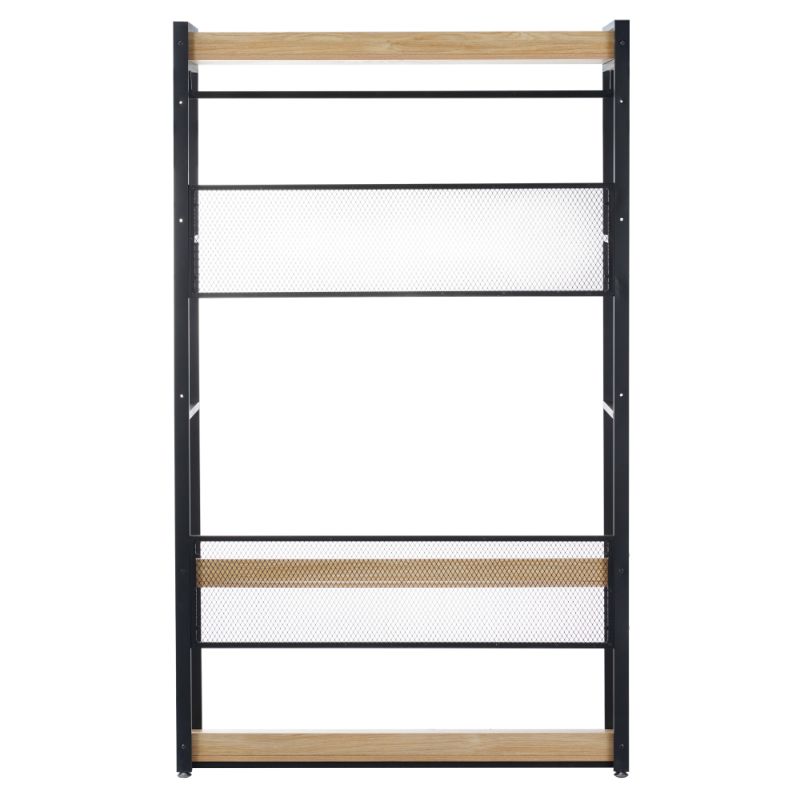 Regál, 120cm, s policami, dub, čierny, KILOS NEW TYP 2