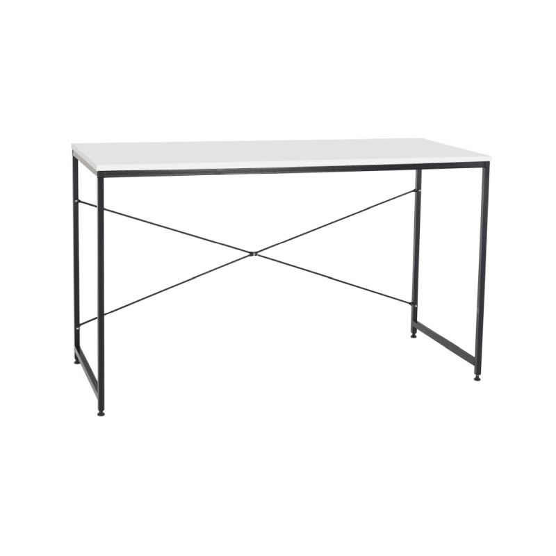 Písací stôl, 120x60cm, biely, čierny, MELLORA