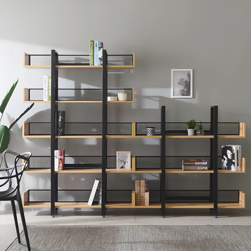 Regál, 120cm, 5-policový, dub, čierny, KILIS NEW TYP 2