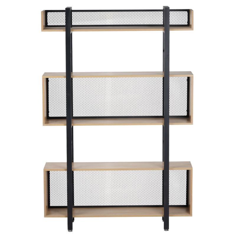 Regál, 120cm, 3-policový, dub, čierny, KILIS NEW TYP 3