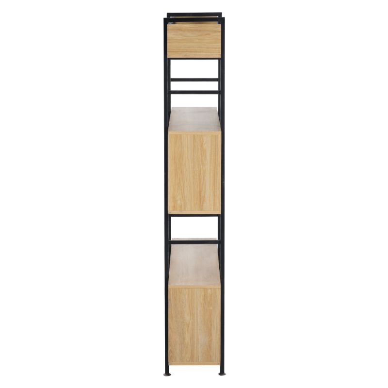 Regál, 120cm, 3-policový, dub, čierny, KILIS NEW TYP 3