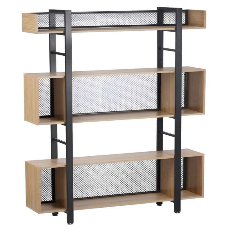 Regál, 160cm, 3-policový, dub, čierny, KILIS NEW TYP 4