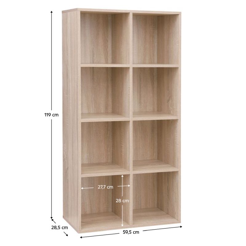 Regál, 60cm, dub prírodný, SANDE