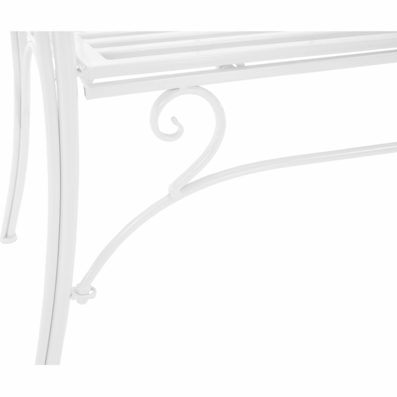 Záhradná lavička, 131cm, kov, biely, ETELIA NEW