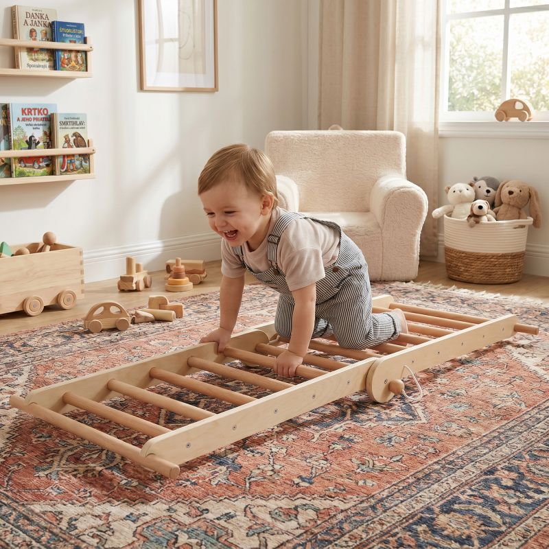 Montessori Piklerovej trojuholník 3v1, prírodný, mix farieb, OPRIN
