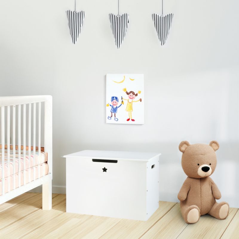 Úložný box na hračky, 60cm, biely, BOLIS
