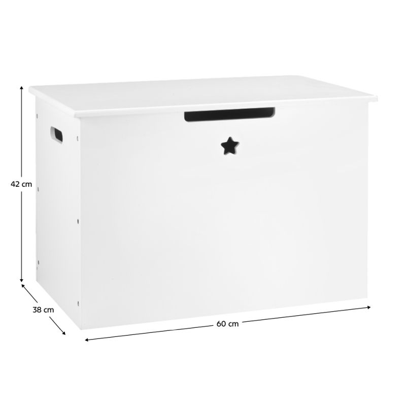 Úložný box na hračky, 60cm, biely, BOLIS
