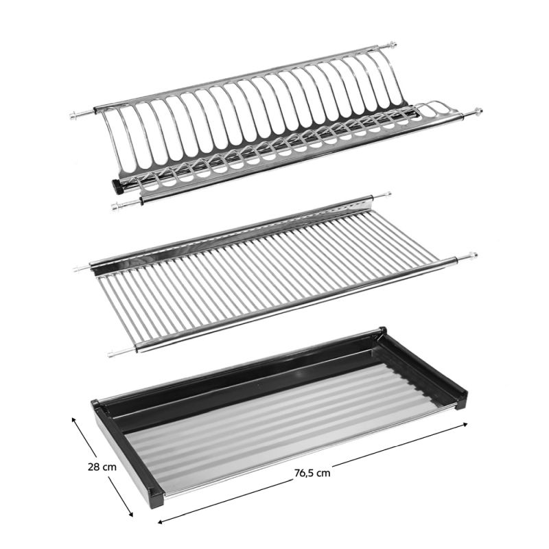 Odkvapkávač na riad do hornej skrinky, 76cm, nehrdzavejúca oceľ, KAPIO TYP 3