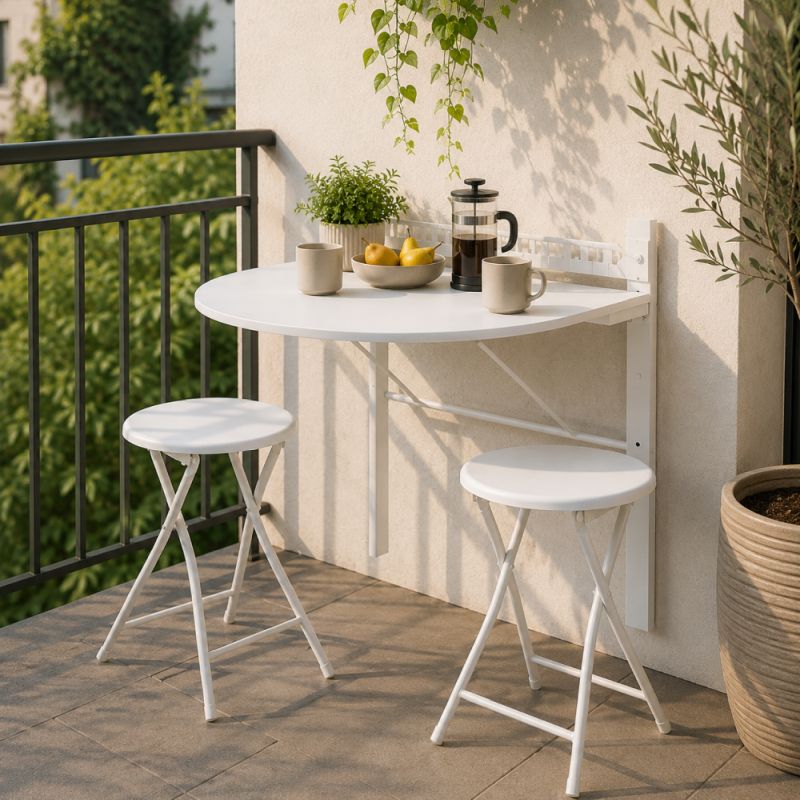 Jedálenský set 1+2, 60x80cm, MDF, biely, AMADEO NEW