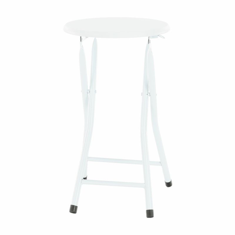 Skladacia stolička, 30cm, biela, kov, MDF, AMADEO NEW