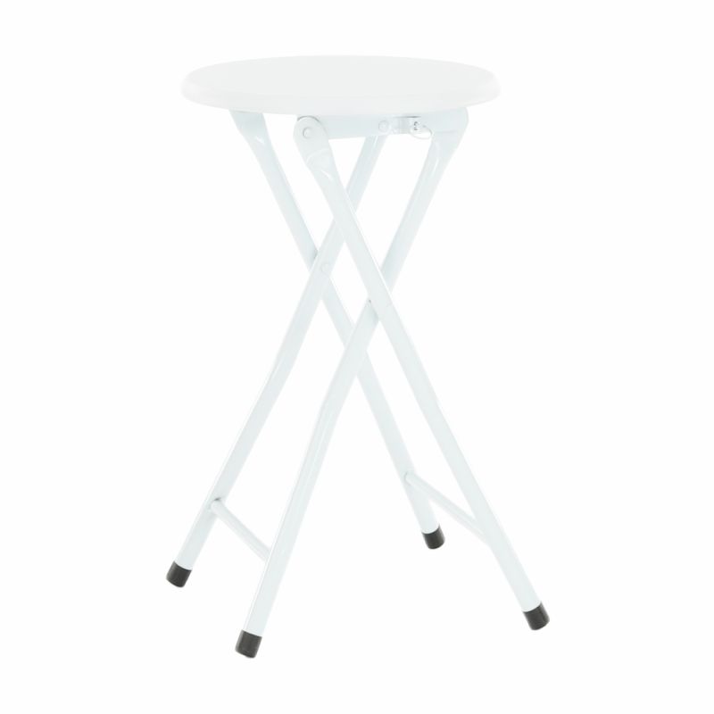 Skladacia stolička, 30cm, biela, kov, MDF, AMADEO NEW
