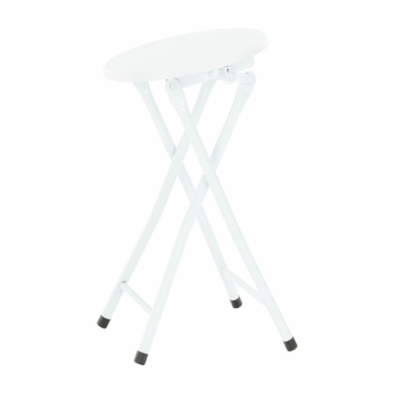 Skladacia stolička, 30cm, biela, kov, MDF, AMADEO NEW