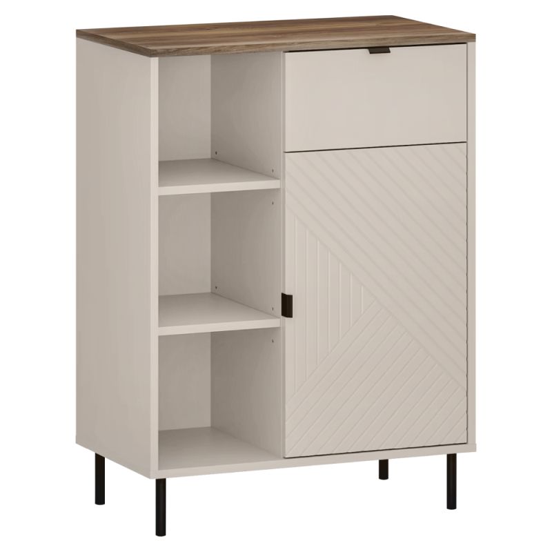 Regál, 70cm, nízky, kašmír, dub castello, EYCO 1D1S