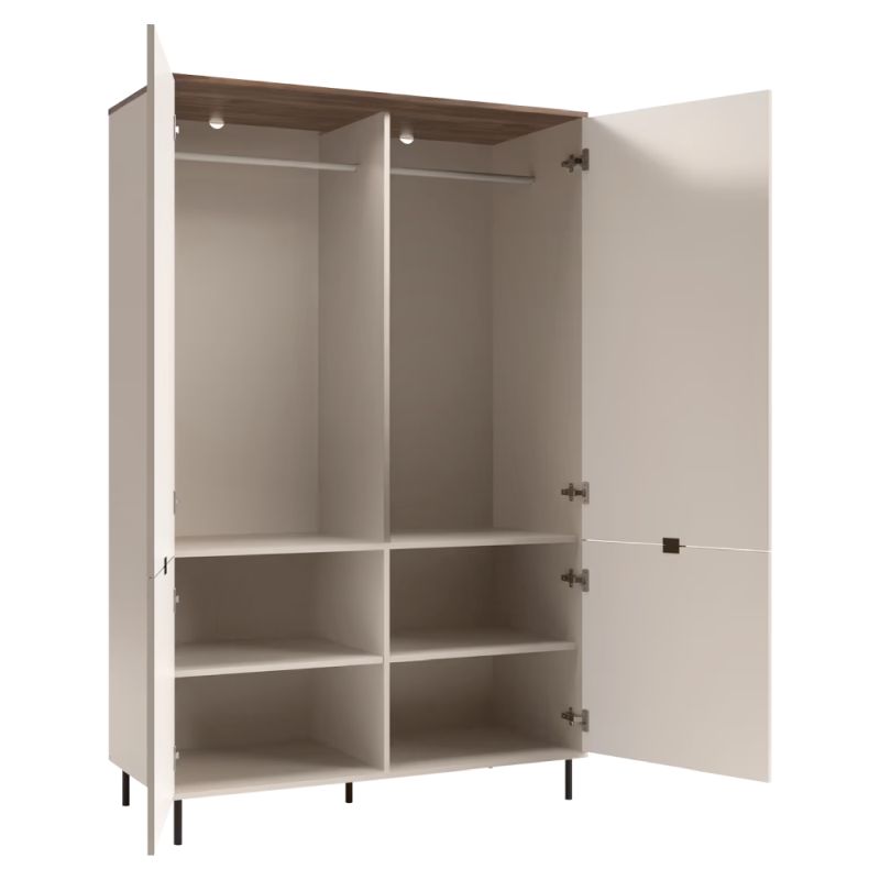 Skriňa, 123cm, vešiaková, kašmír, dub castello, EYCO 4D