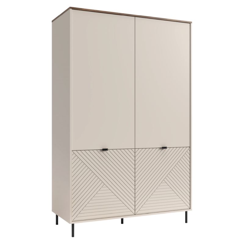Skriňa, 123cm, vešiaková, kašmír, dub castello, EYCO 4D