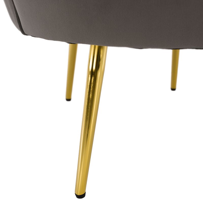 Kreslo Art-deco, kov gold chróm zlatý, sivohnedá Velvet látka, NOBLEO