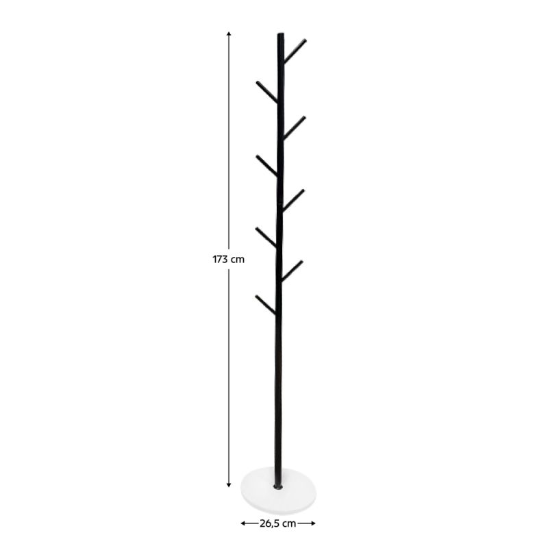 Vešiak, 173cm, čierny, kov, TUKAN
