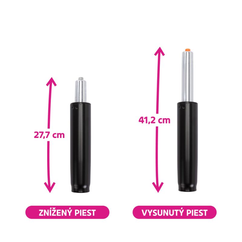 Plynový piest, čierna, dĺžka 41,2 cm, 150 kg, PIEST TYP 3