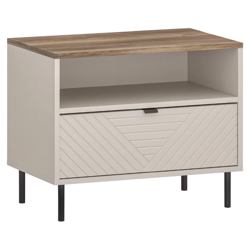 Nočný stolík, 64cm, kašmír, dub castello, EYCO 1S