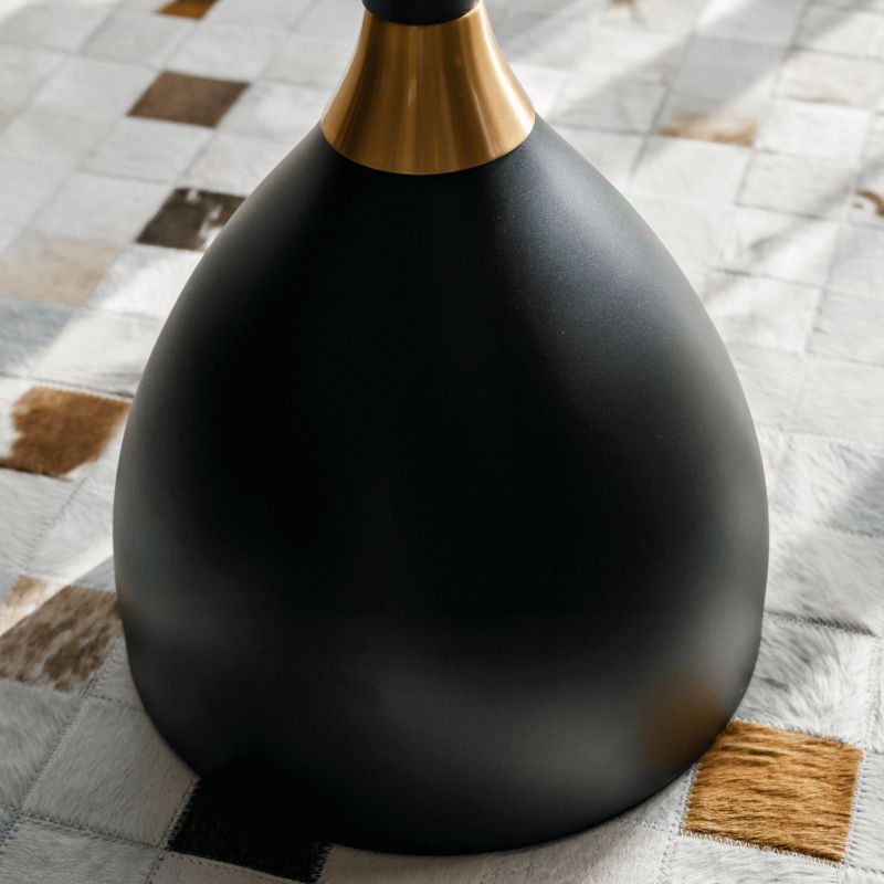 Konferenčný stolík, 50x50cm, biely mramor, čierny, zlatý, ODIS NEW