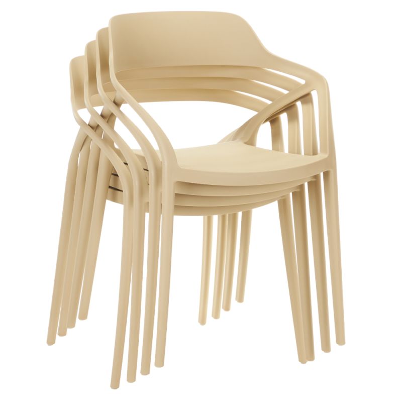 Stohovateľná stolička, sivohnedý Taupe plast, ALFIO