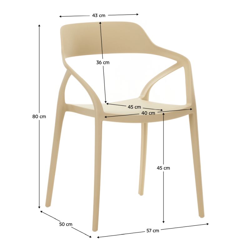 Stohovateľná stolička, sivohnedý Taupe plast, ALFIO