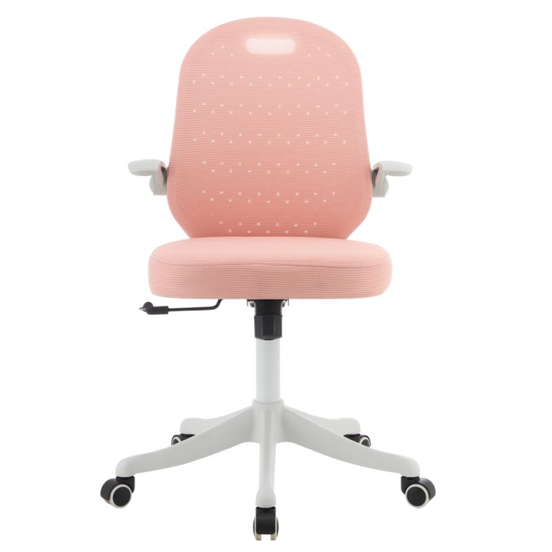 Otočná stolička, ružová sieťovina, biely plast, TARIA
