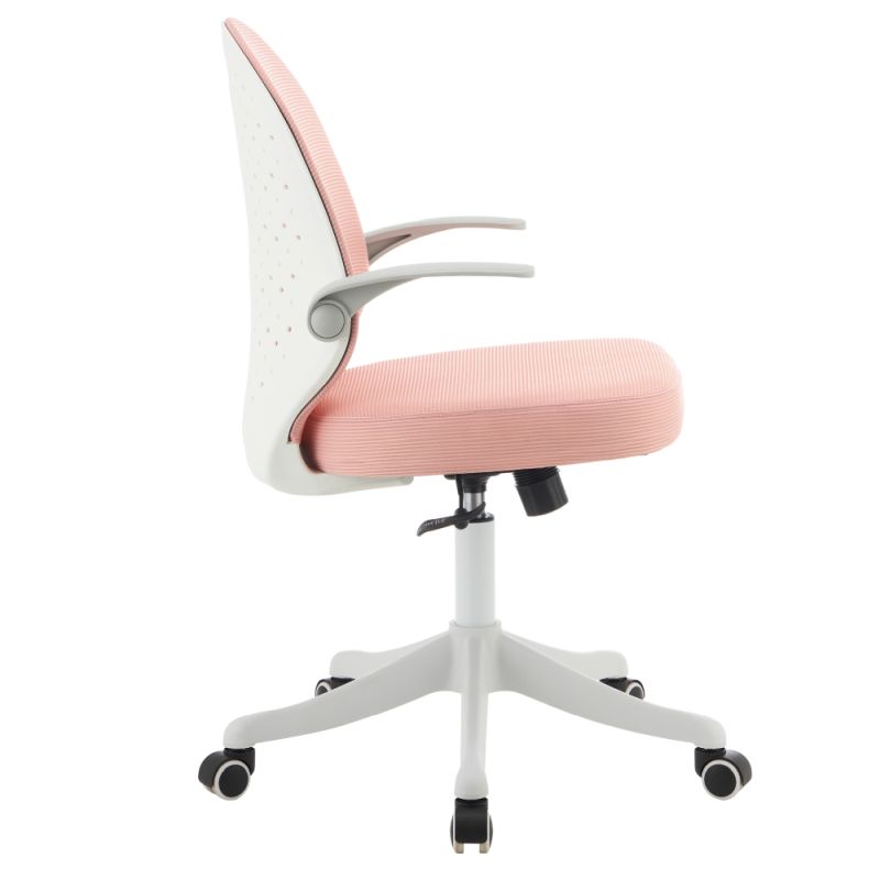 Otočná stolička, ružová sieťovina, biely plast, TARIA