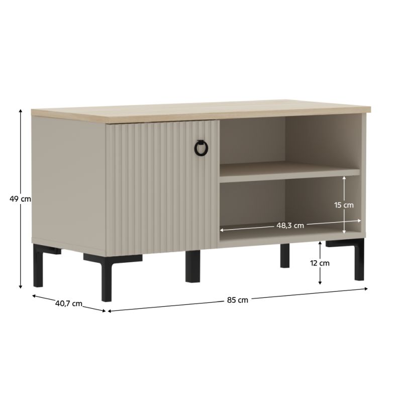Botník, 85cm, sivohnedý Taupe, dub silverjack, DOMCA 1D