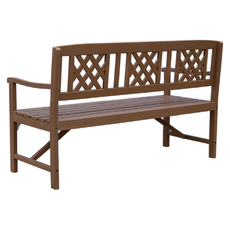 Drevená záhradná lavička, 148cm, masív, hnedá, ENELA