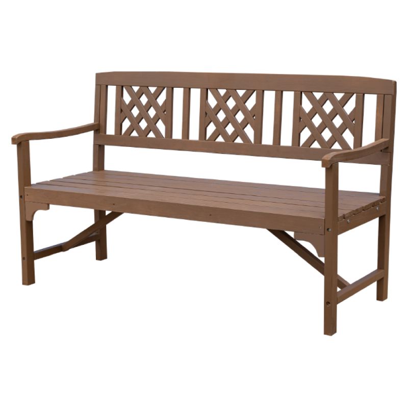 Drevená záhradná lavička, 148cm, masív, hnedá, ENELA