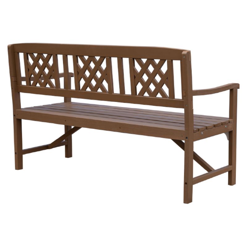 Drevená záhradná lavička, 148cm, masív, hnedá, ENELA