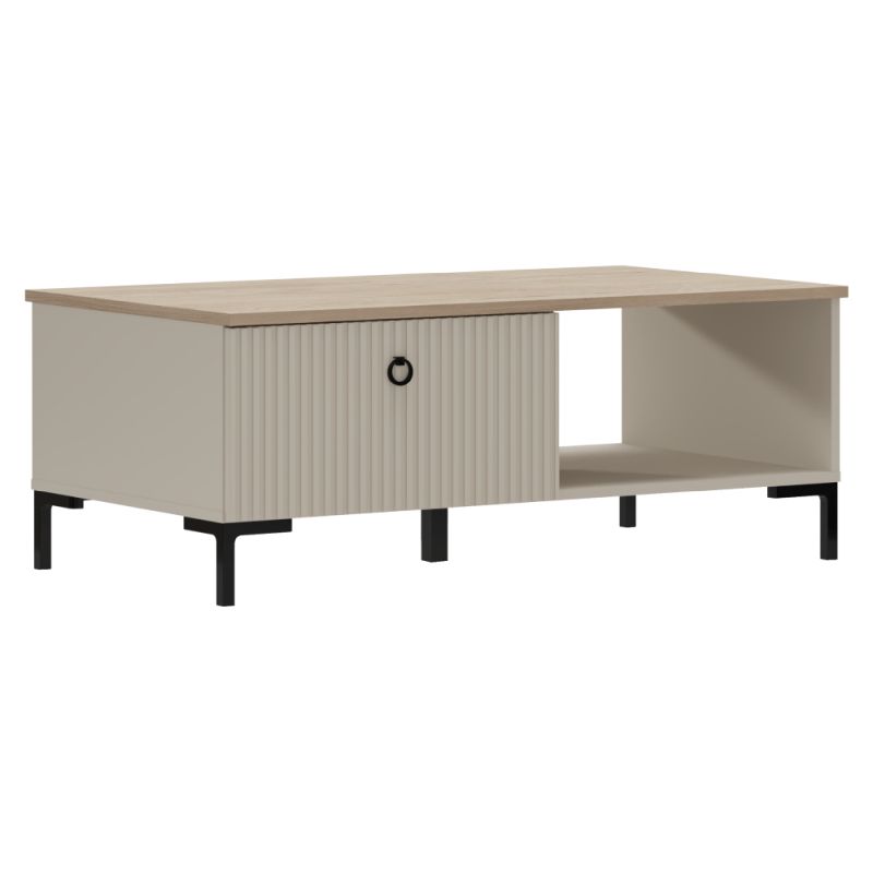 Konferenčný stolík, 110x61cm, sivohnedý Taupe, dub silverjack, DOMCA 1S