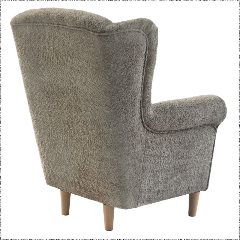 Kreslo, ušiak, sivobéžová Taupe látka Coral, CHARLOT