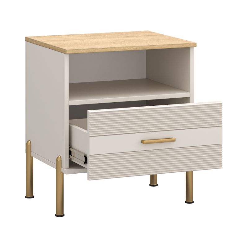 Nočný stolík, 52cm, kašmír, dub kamenný, RUNOL 1S