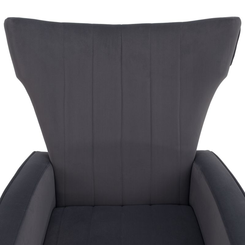 Relaxačné kreslo, sivá Velvet látka, zlaté nohy, BARET