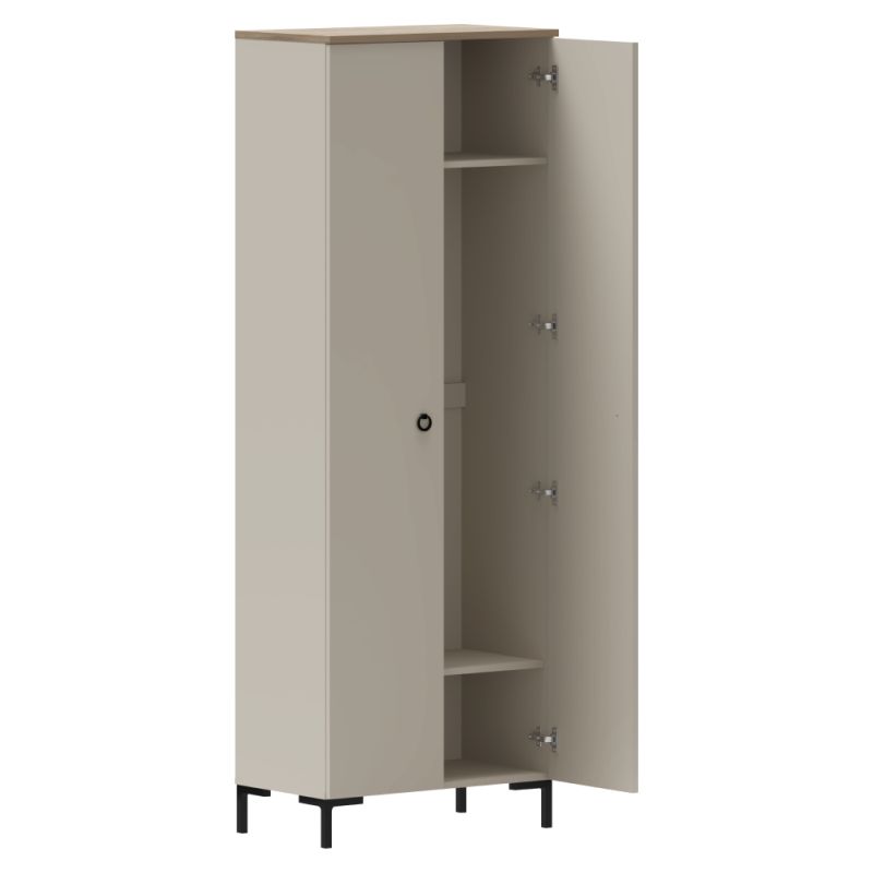 Skriňa, vešiaková, 70cm, sivohnedá Taupe, dub silverjack, DOMCA 2D