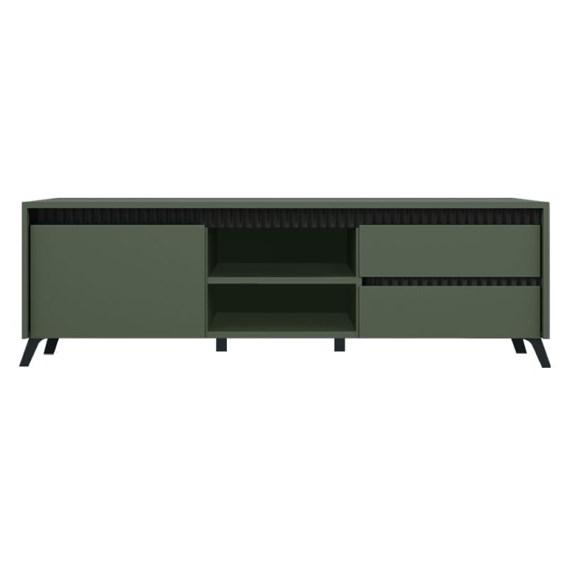 TV stolík, 155cm, smoke zelený, čierny, LONGY RTV1K2So