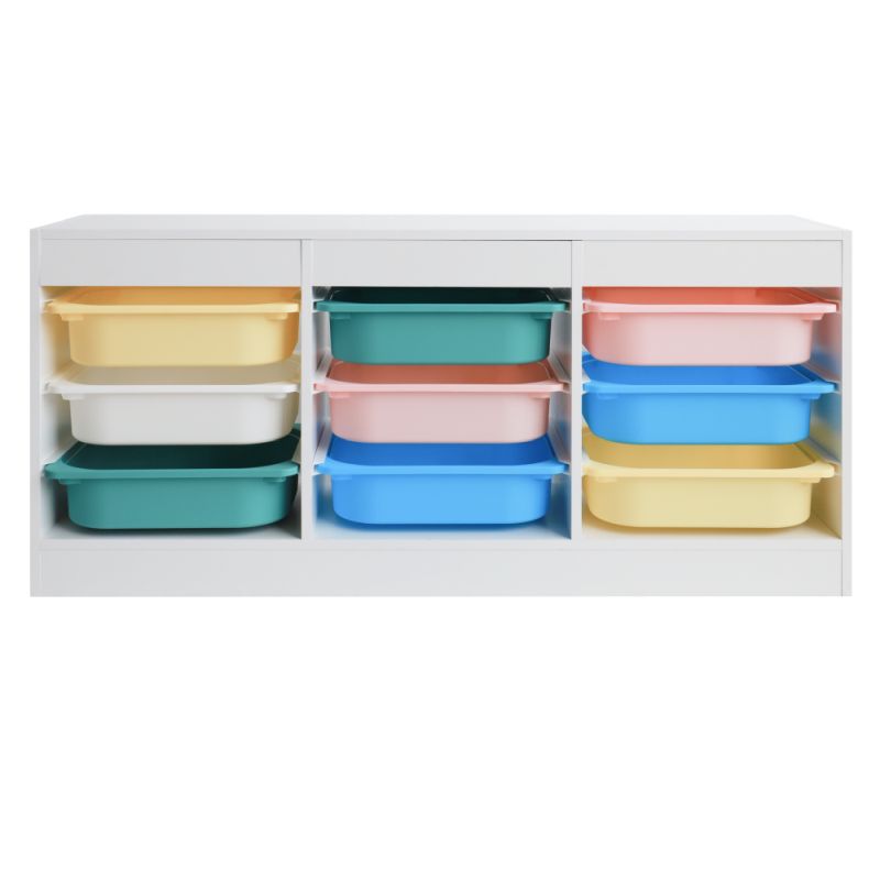 Organizér s úložnými boxami, 120cm, biely, mix farieb, TRIMAL NEW