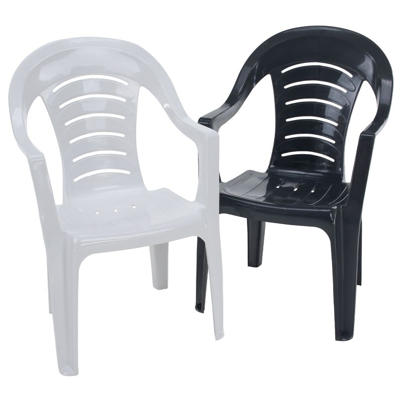 Záhradné stohovateľné kreslo, antracit plast, KESIA