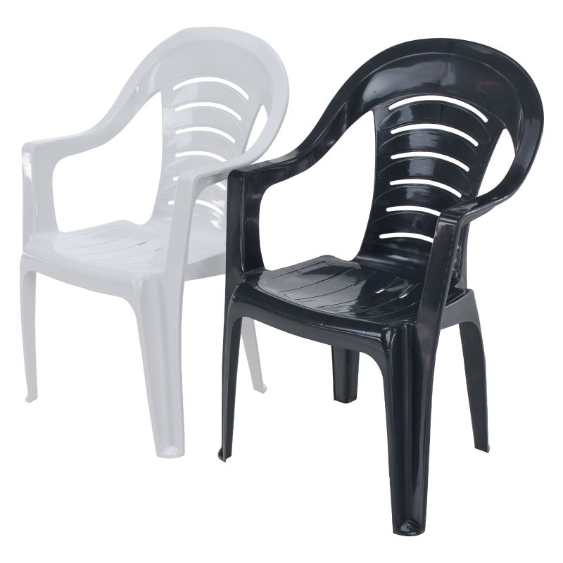 Záhradné stohovateľné kreslo, antracit plast, KESIA