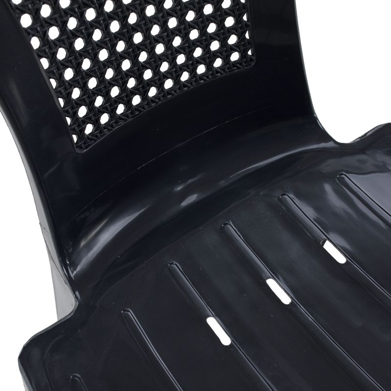 Záhradné stohovateľné kreslo, antracit plast, MEDRO