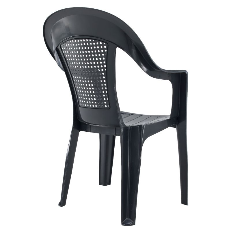 Záhradné stohovateľné kreslo, antracit plast, MEDRO