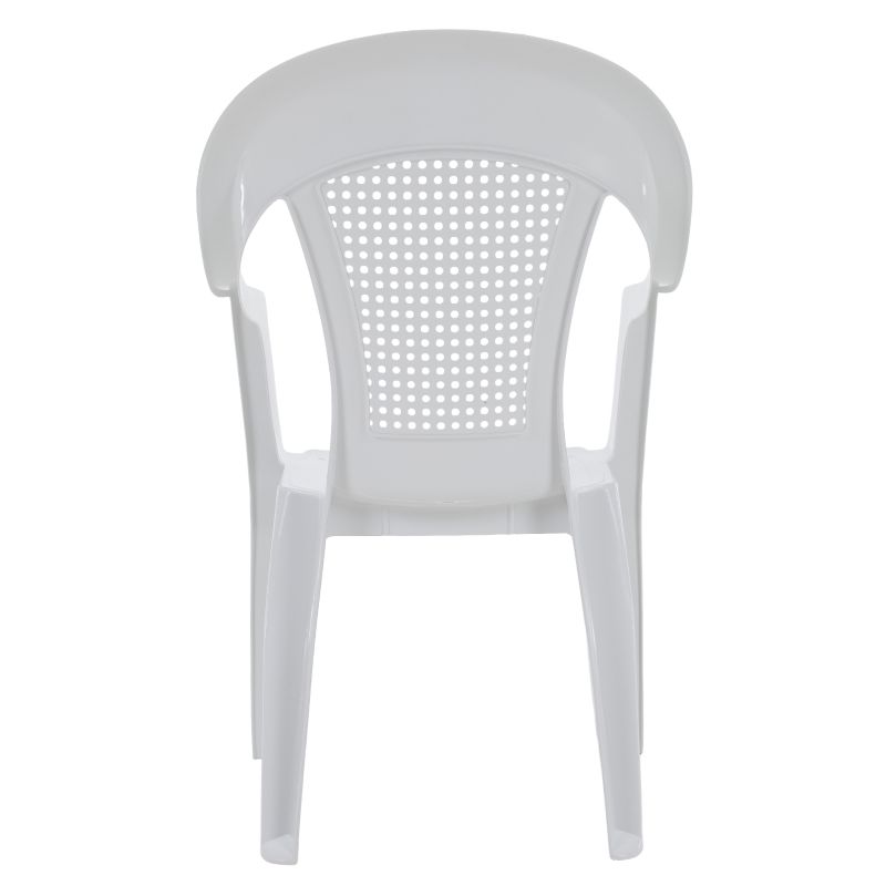 Záhradné stohovateľné kreslo, biely plast, MEDRO