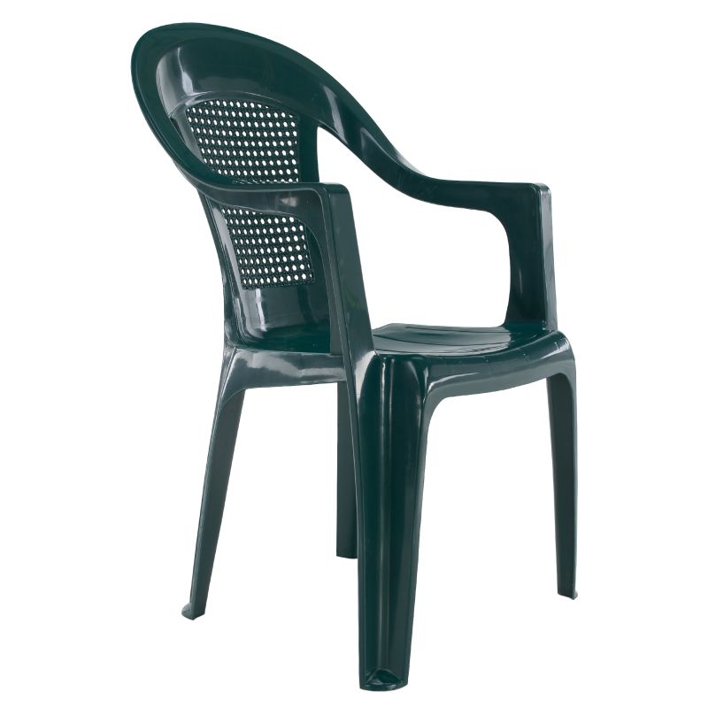 Záhradné stohovateľné kreslo, zelený plast, MEDRO
