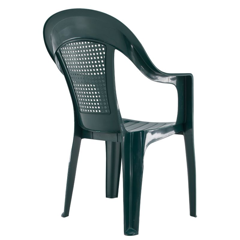 Záhradné stohovateľné kreslo, zelený plast, MEDRO