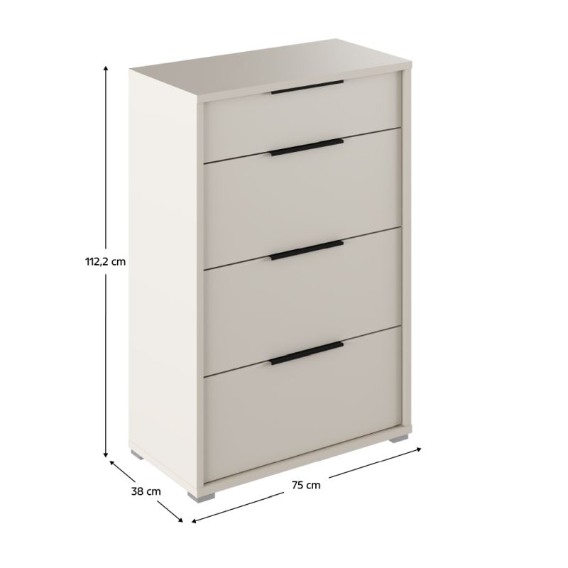 Komoda so šuplíkmi, 75cm, kašmír, RIOMA NEW TYP 22